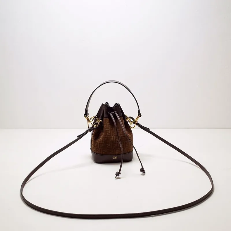 Fendi Brown Mini Bucket Crossbody Bag