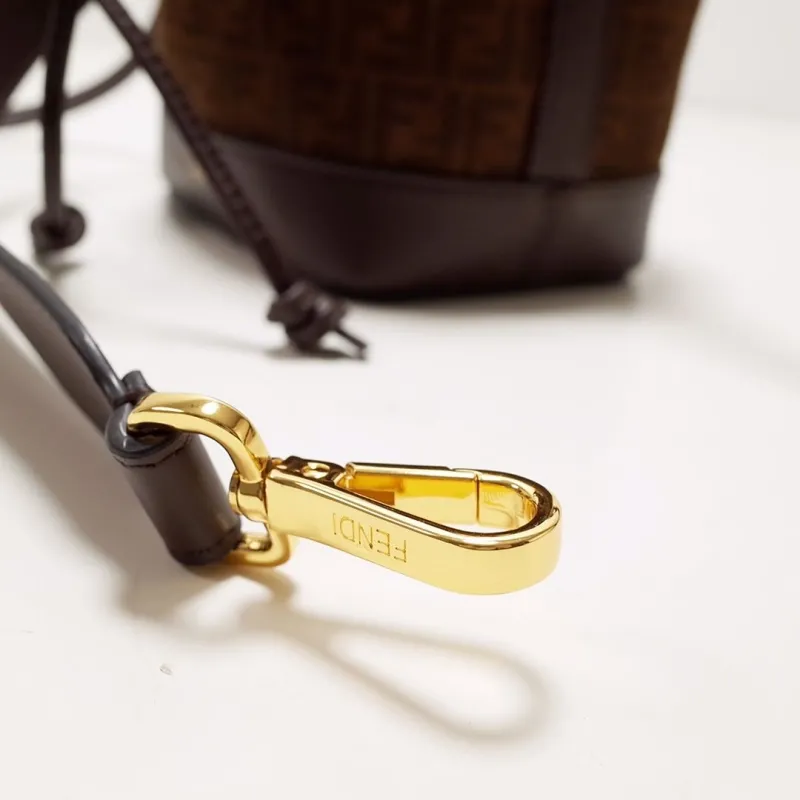 Fendi Brown Mini Bucket Crossbody Bag - Image 8