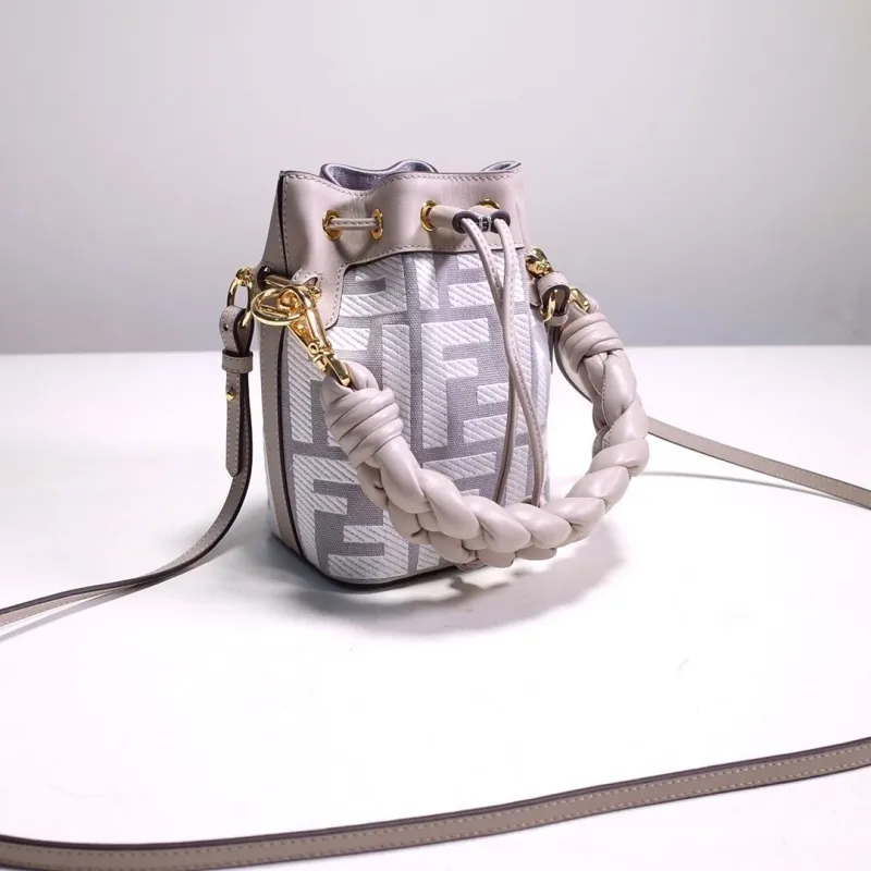 Alternative view of Fendi Light Gray Mini Bucket Bag