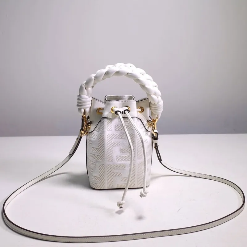 Fendi White Mini Bucket Bag