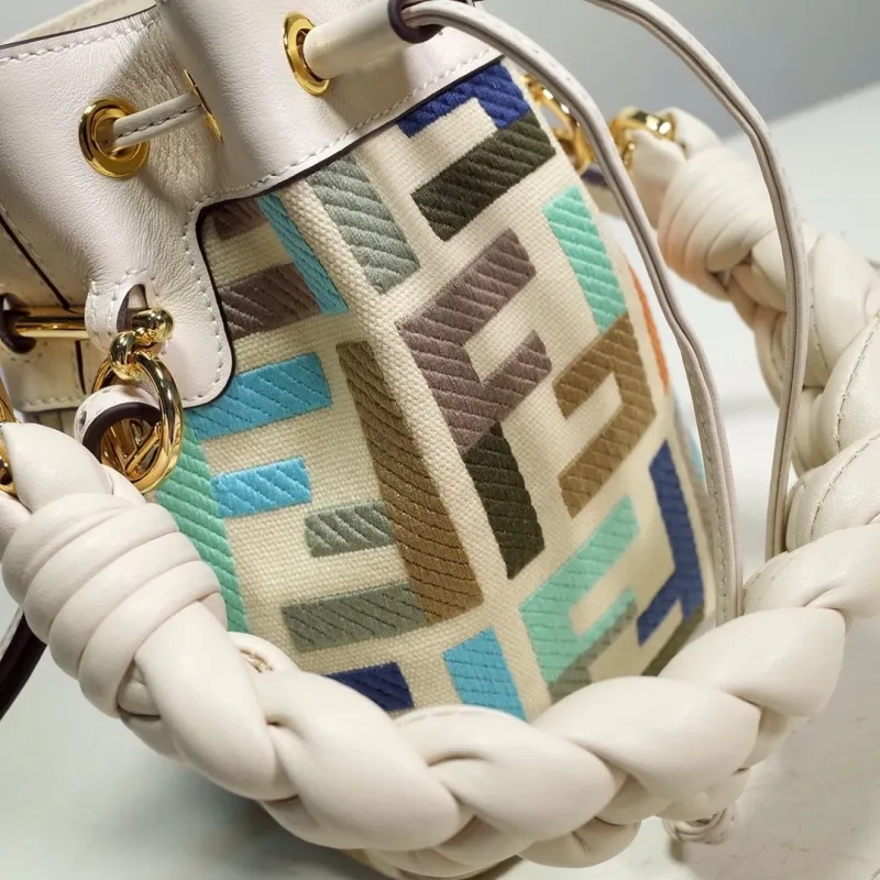 Fendi Multicolor FF Monogram Bucket Bag - Image 3