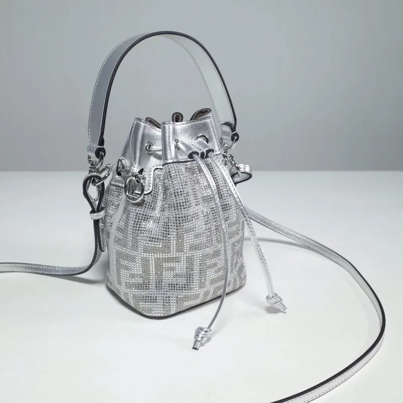 Alternative view of Fendi Silver Crystal Embellished Bucket Bag