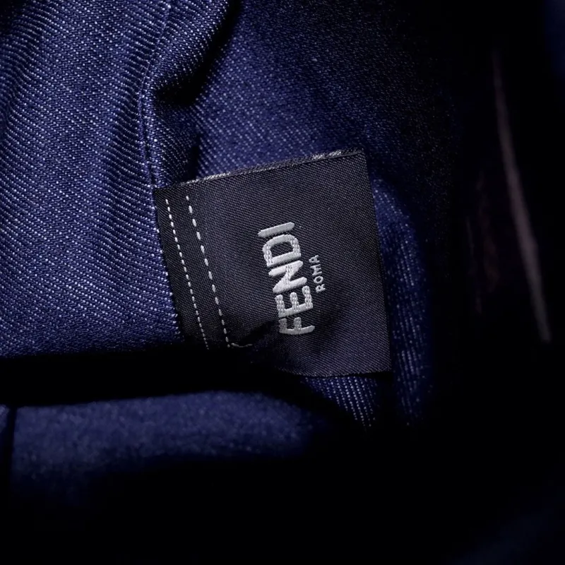 Fendi Navy Brown Mini Bucket Bag - Image 9