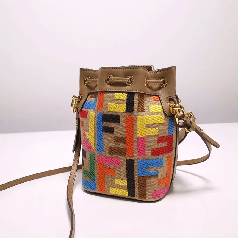 Fendi Multicolor Crossbody Bucket Bag 60 - Image 3