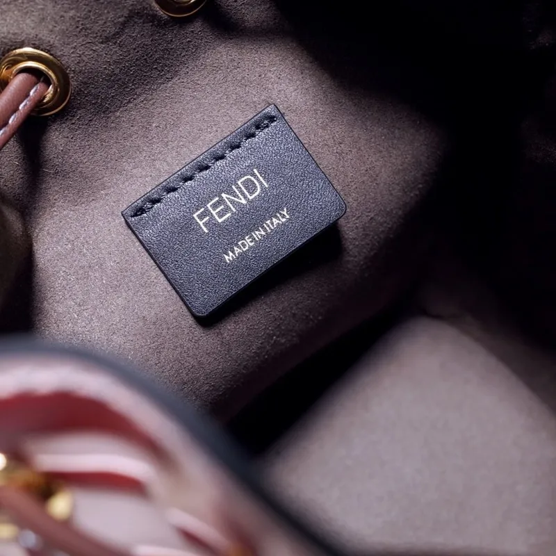 Fendi Red FF Pattern Bucket Bag 63 - Image 9
