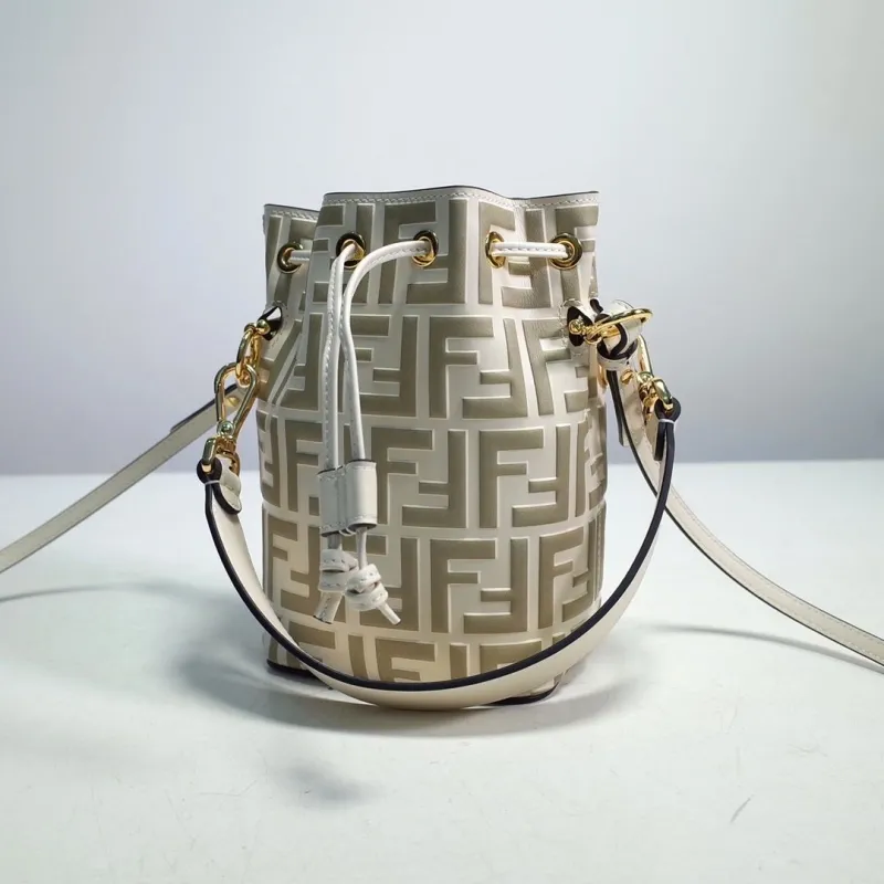 Alternative view of Fendi FF Monogram Cream Bucket Bag