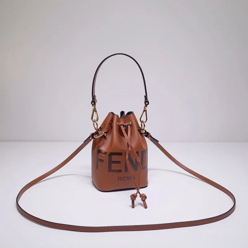 Fendi Brown Leather Bucket Bag