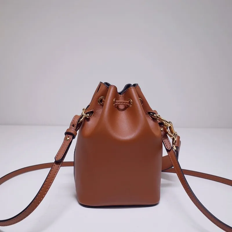 Fendi Brown Leather Bucket Bag - Image 3