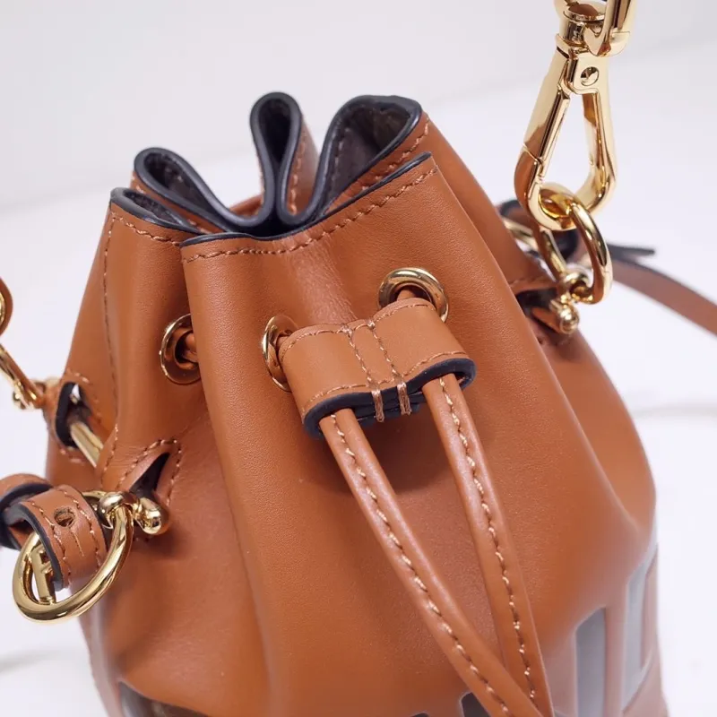 Fendi Brown Leather Bucket Bag - Image 5