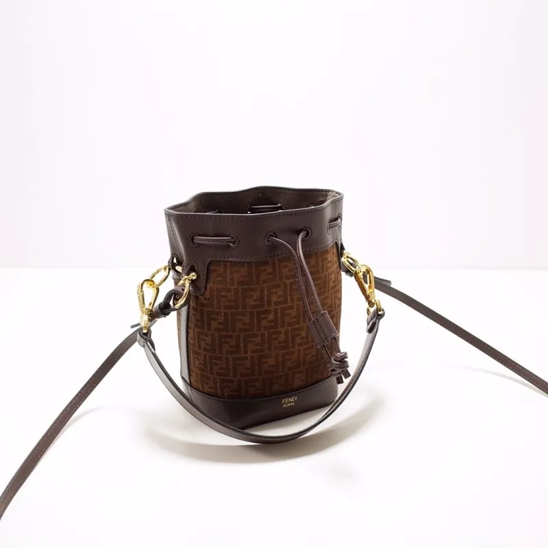 Fendi Brown Mini Bucket Bag - Image 3