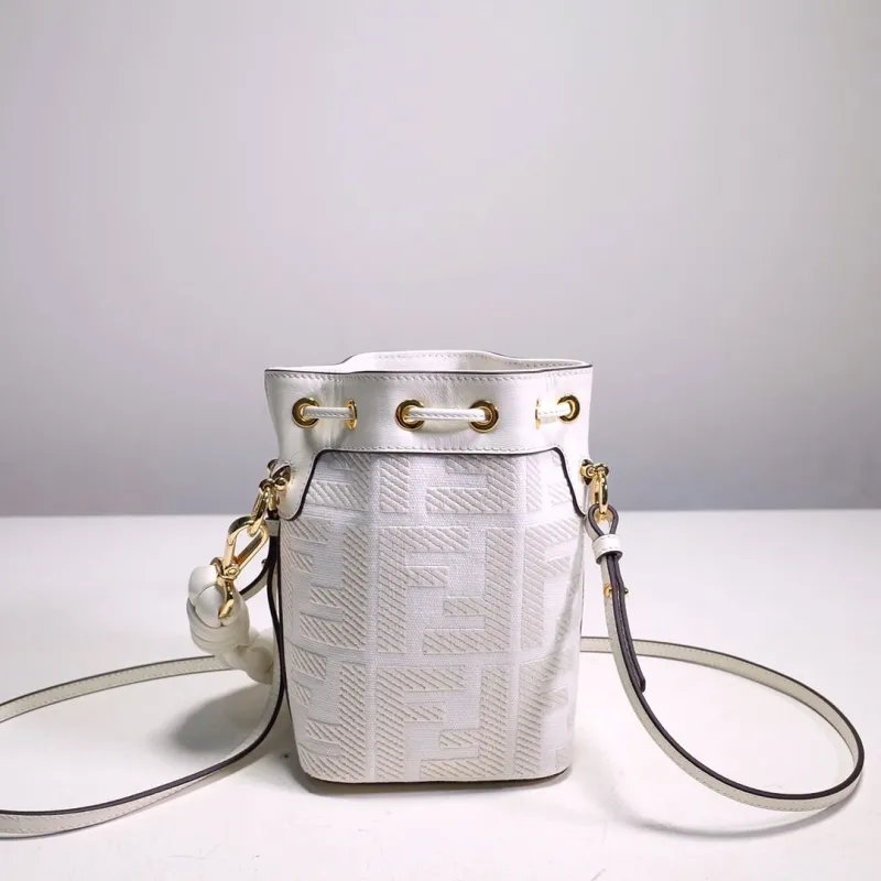 Fendi White Bucket Bag 70 - Image 3