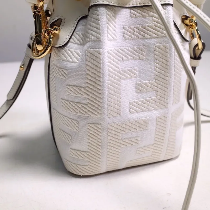 Fendi White Bucket Bag 70 - Image 4