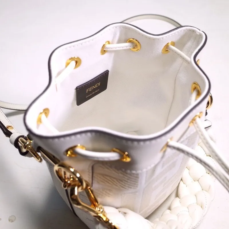 Fendi White Bucket Bag 70 - Image 8