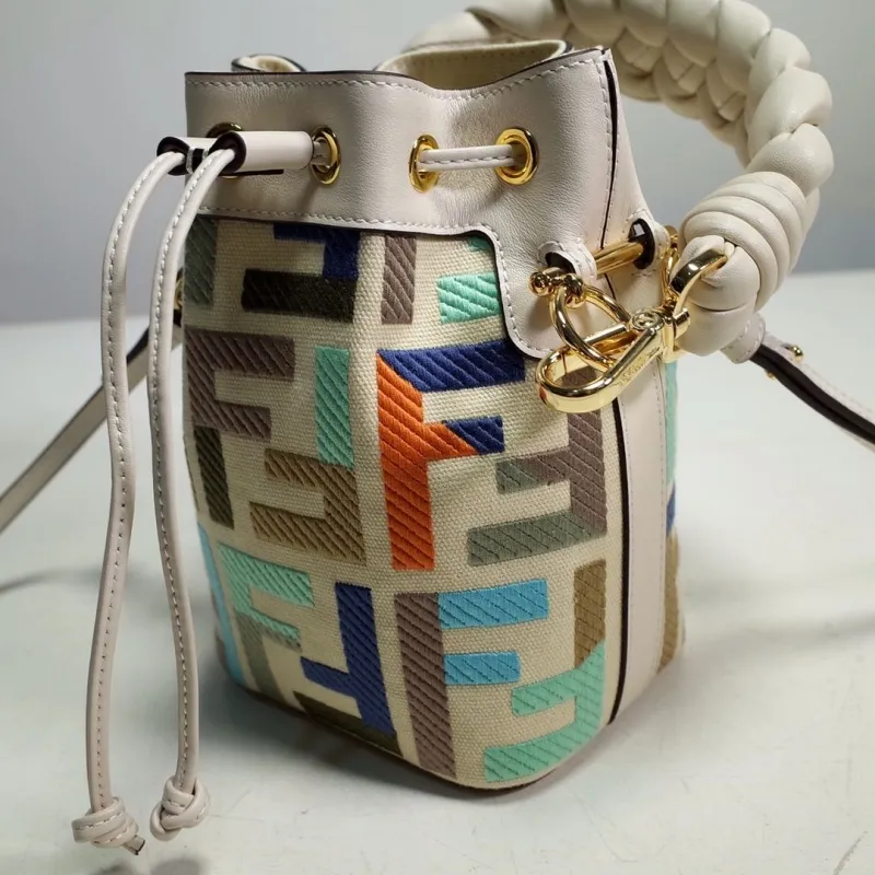 Fendi Multicolor FF Monogram Bucket Bag - Image 5