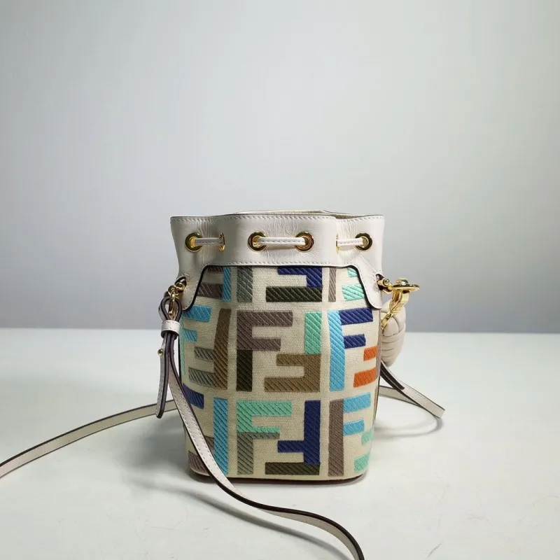 Fendi Multicolor FF Monogram Bucket Bag - Image 7