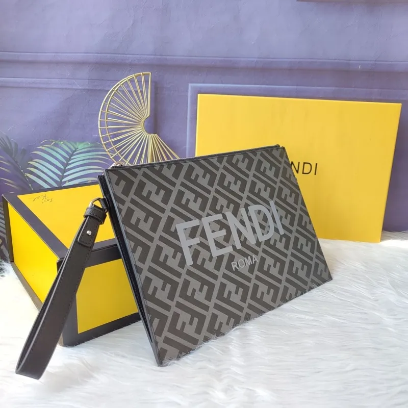 Fendi FF Monogram Clutch Bag - Image 4
