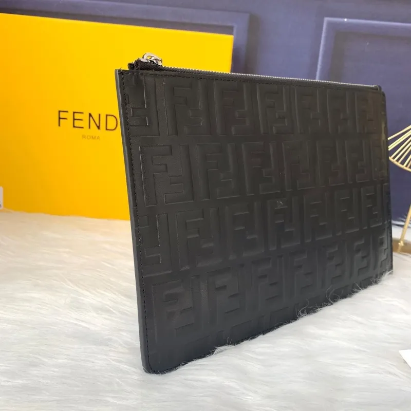 Fendi Black FF Logo Clutch Bag - Image 4