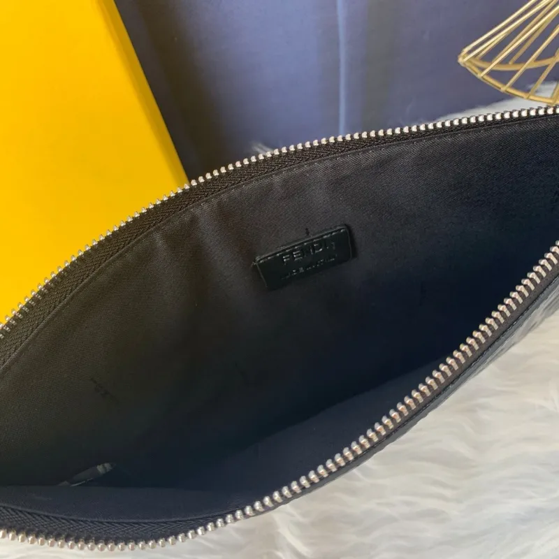 Fendi Black FF Logo Clutch Bag - Image 8