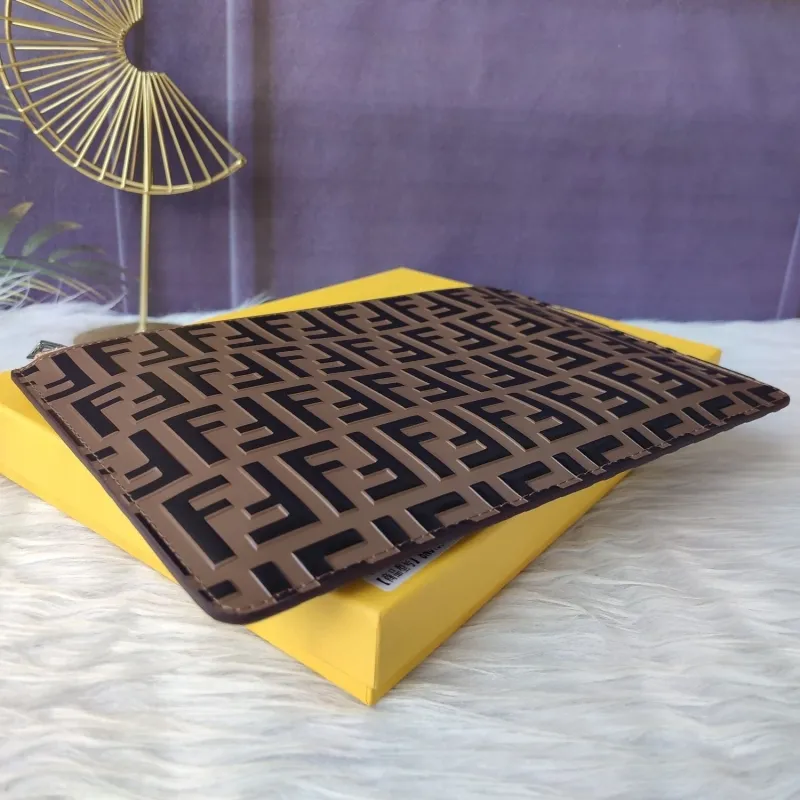 Fendi Brown FF Pattern Clutch Bag - Image 5