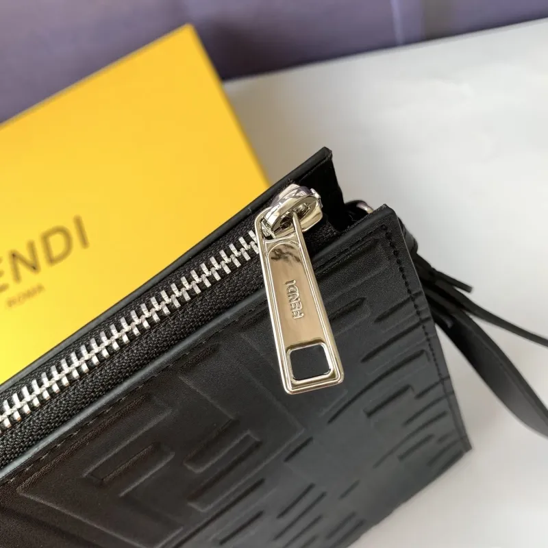 Fendi Black Leather Clutch Bag F7VA491 - Image 5