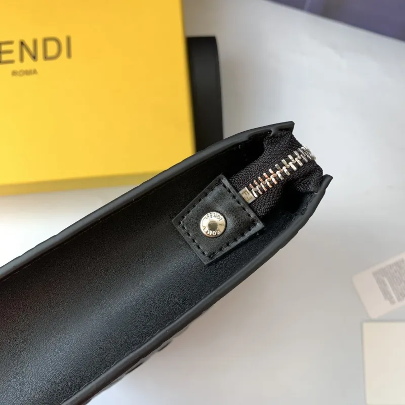 Fendi Black Leather Clutch Bag F7VA491 - Image 6