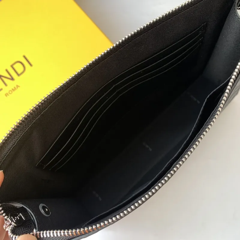 Fendi Black Leather Clutch Bag F7VA491 - Image 7