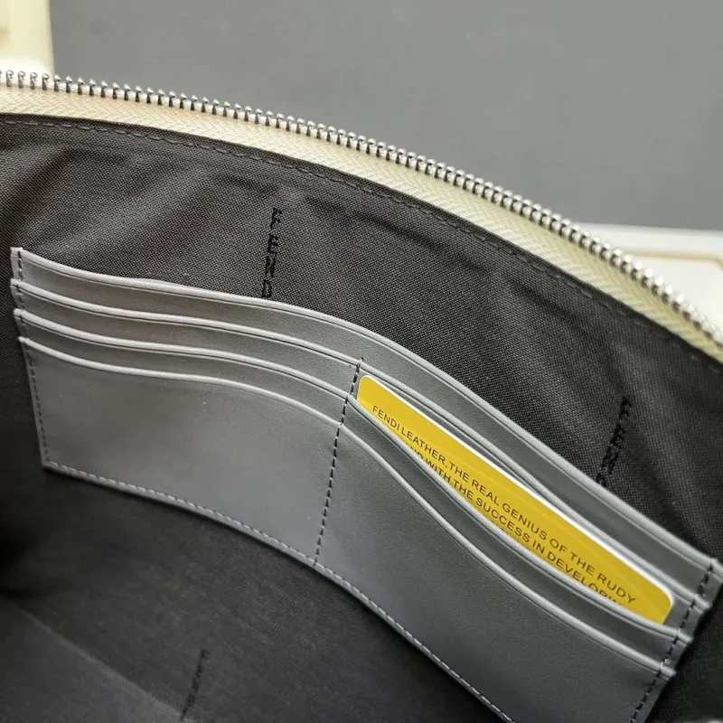 Fendi TT491 White Gray Clutch Bag - Image 9