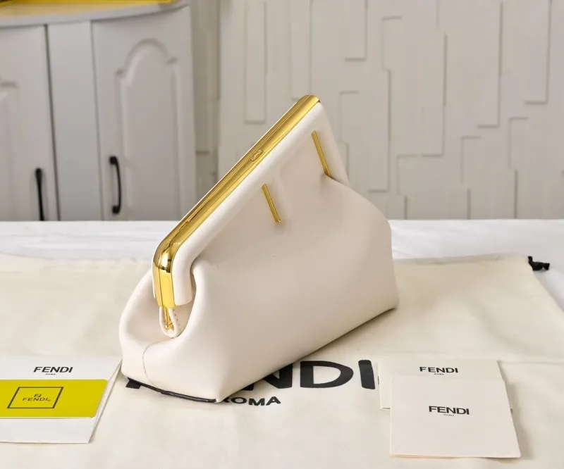 Fendi White Fendi First Crossbody Bag - Image 4
