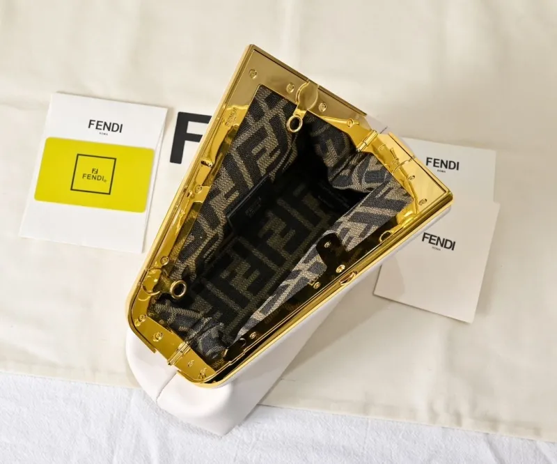 Fendi White Fendi First Crossbody Bag - Image 9
