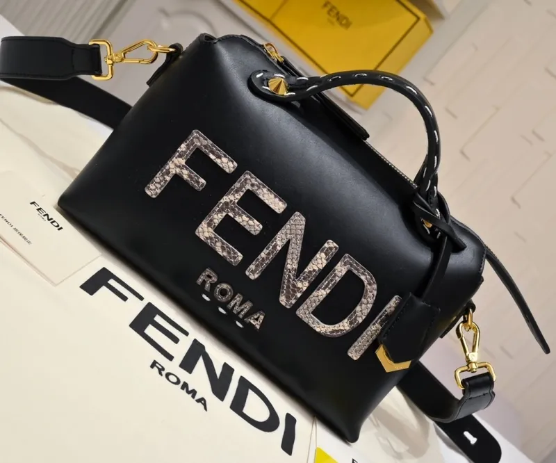Alternative view of Fendi Roma Black Leather Handbag Fendi First Bags-31