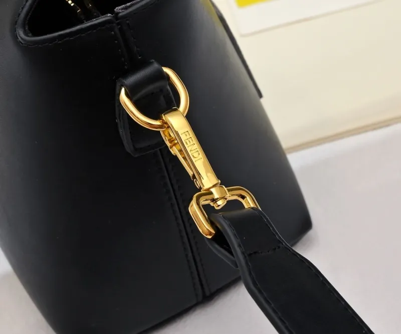 Fendi Roma Black Leather Handbag Fendi First Bags-31 - Image 4
