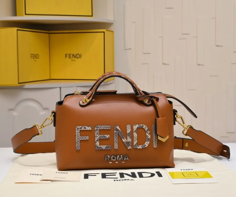 Fendi First 33 Brown Leather Crossbody Handbag