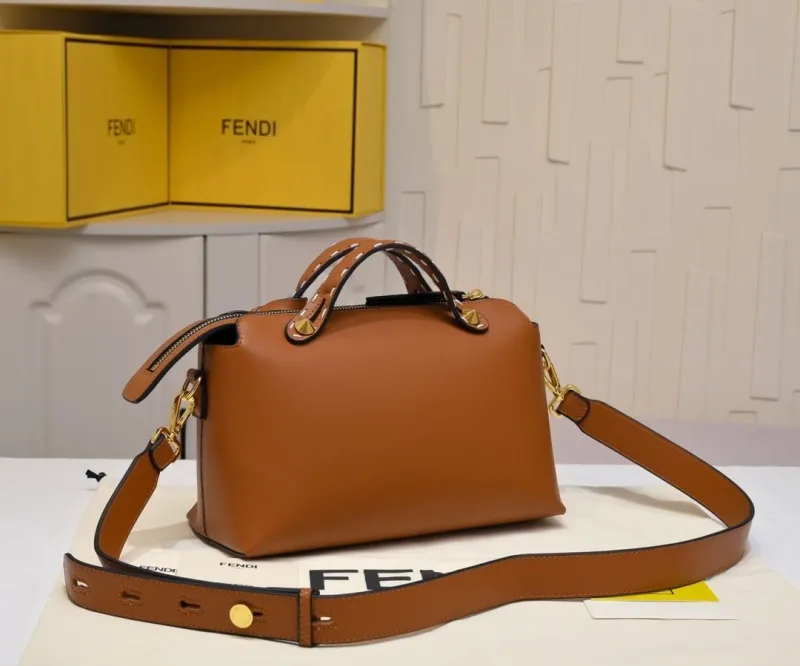 Fendi First 33 Brown Leather Crossbody Handbag - Image 3