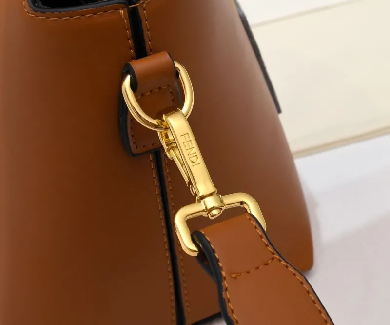 Fendi First 33 Brown Leather Crossbody Handbag - Image 4