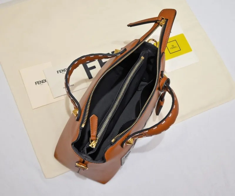Fendi First 33 Brown Leather Crossbody Handbag - Image 9
