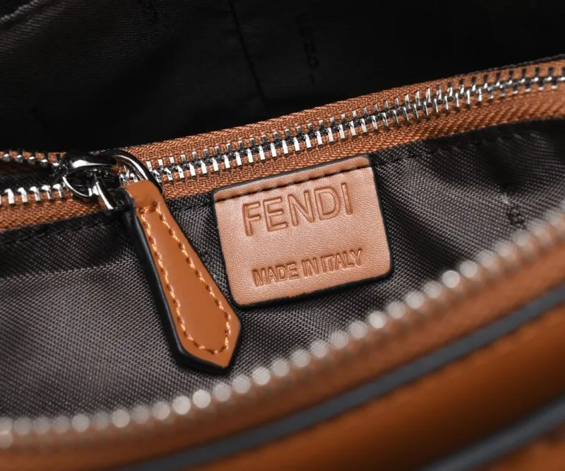 Fendi First Brown Leather Crossbody Handbag - Image 8