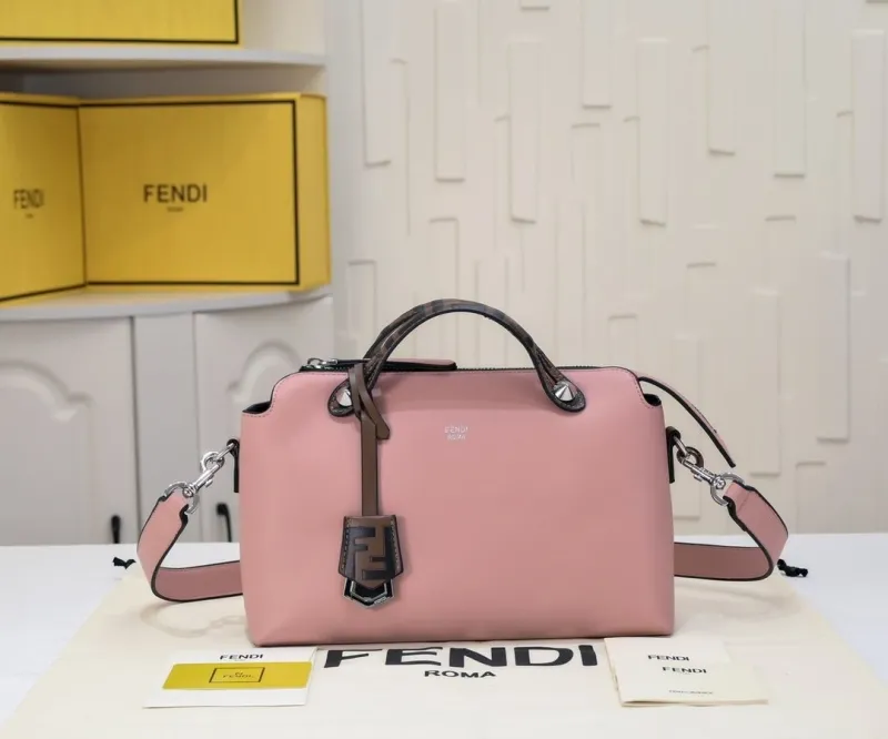 Fendi First Pink Leather Crossbody Handbag Size 38