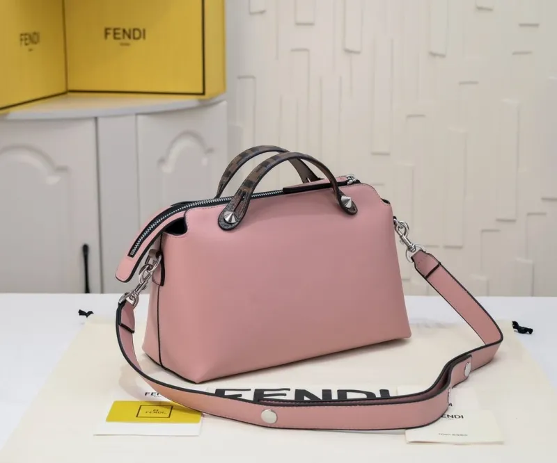 Alternative view of Fendi First Pink Leather Crossbody Handbag Size 38