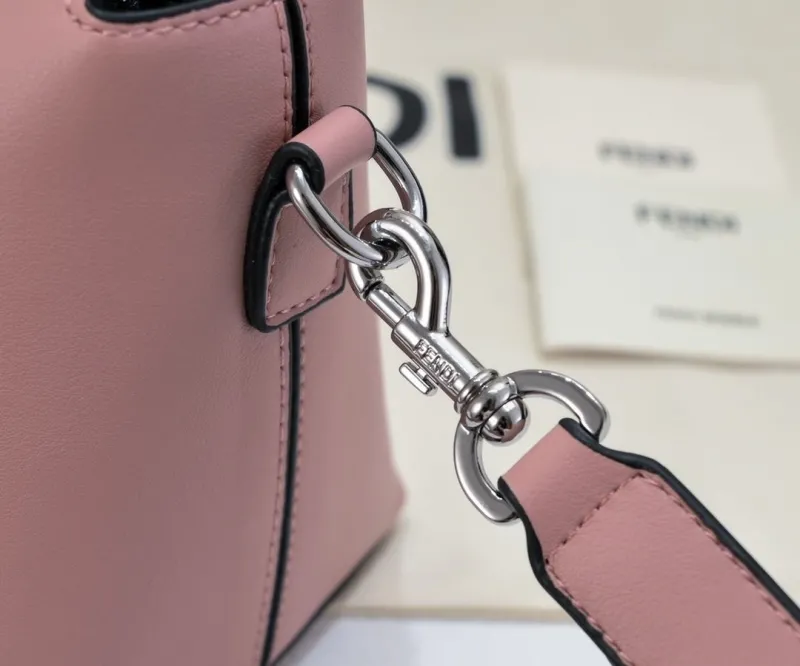 Fendi First Pink Leather Crossbody Handbag Size 38 - Image 5