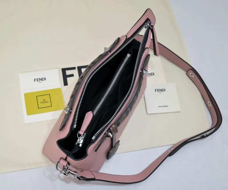 Fendi First Pink Leather Crossbody Handbag Size 38 - Image 9