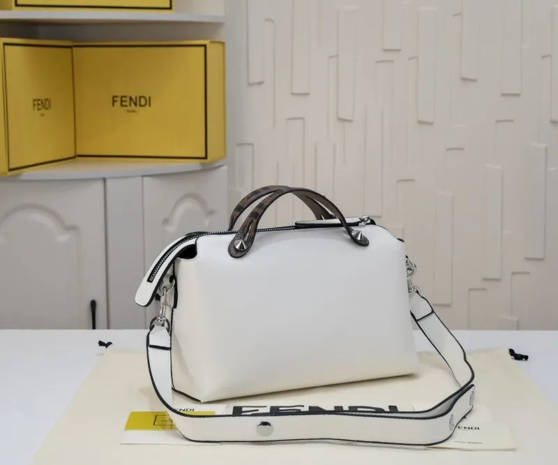 Alternative view of Fendi First White Leather Handbag