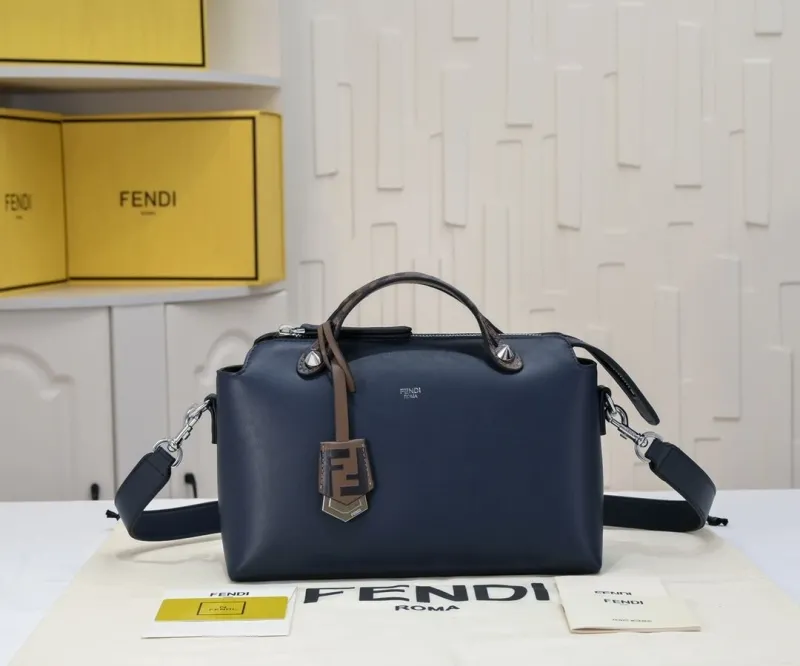 Fendi First 40 Dark Blue Leather Crossbody Bag