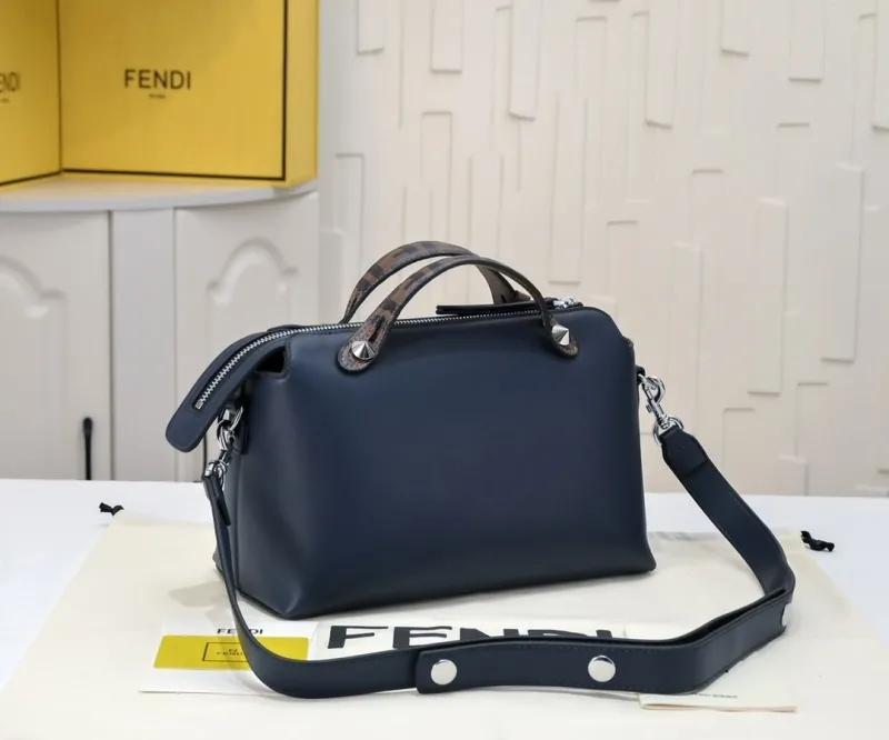 Alternative view of Fendi First 40 Dark Blue Leather Crossbody Bag