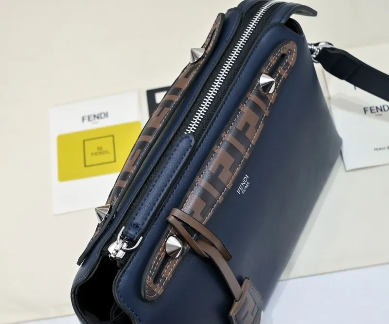 Fendi First 40 Dark Blue Leather Crossbody Bag - Image 5
