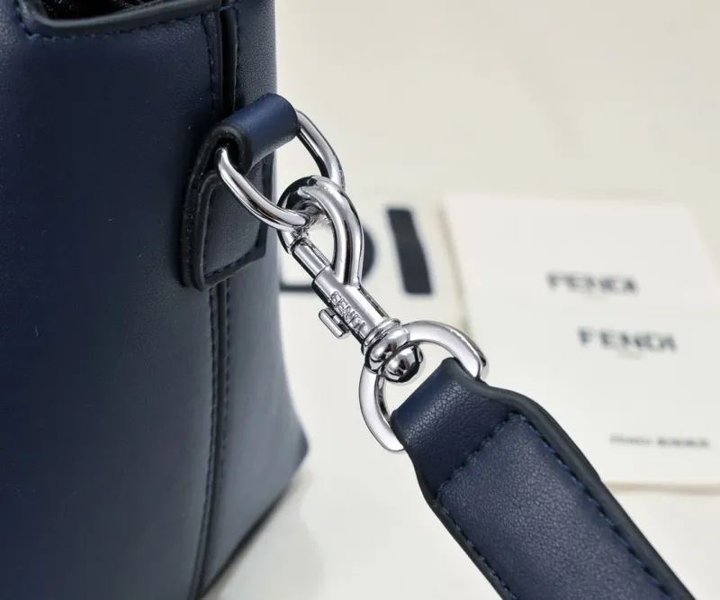 Fendi First 40 Dark Blue Leather Crossbody Bag - Image 6