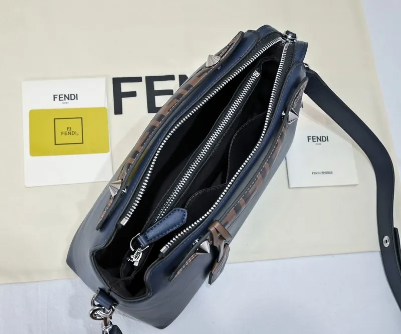 Fendi First 40 Dark Blue Leather Crossbody Bag - Image 9