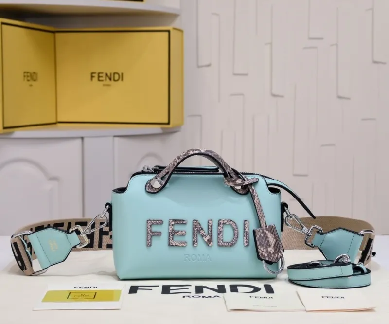 Fendi First Light Blue Leather Crossbody Bag