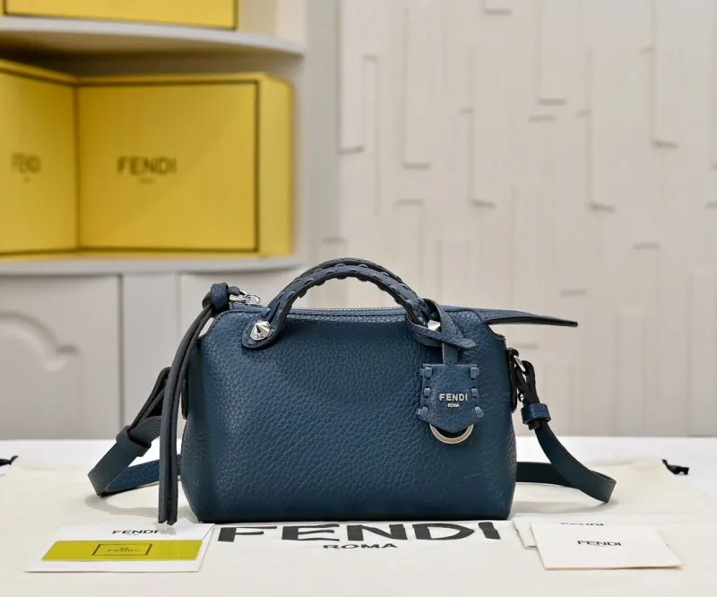 Fendi First Blue Leather Crossbody Bag