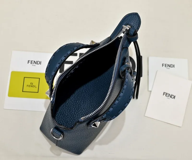 Fendi First Blue Leather Crossbody Bag - Image 9