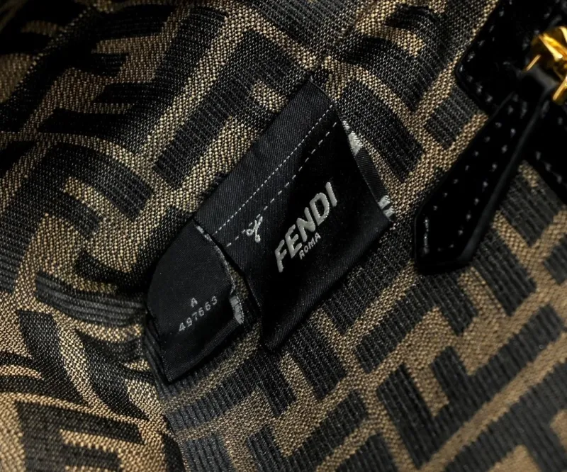 Fendi FF Monogram Brown Black Baguette Shoulder Bag - Image 8